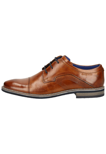 Bugatti Businessschuhe Nubukleder Cognac - surf4shoes