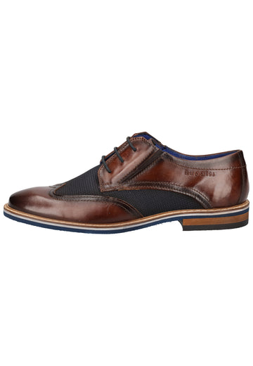 Bugatti Businessschuhe Leder/Textil Braun/Blau - surf4shoes