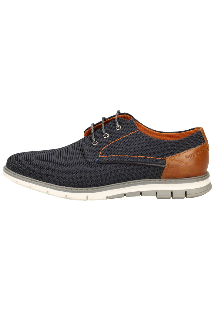 Bugatti Halbschuhe Lederimitat/Textil Blau/Braun - surf4shoes