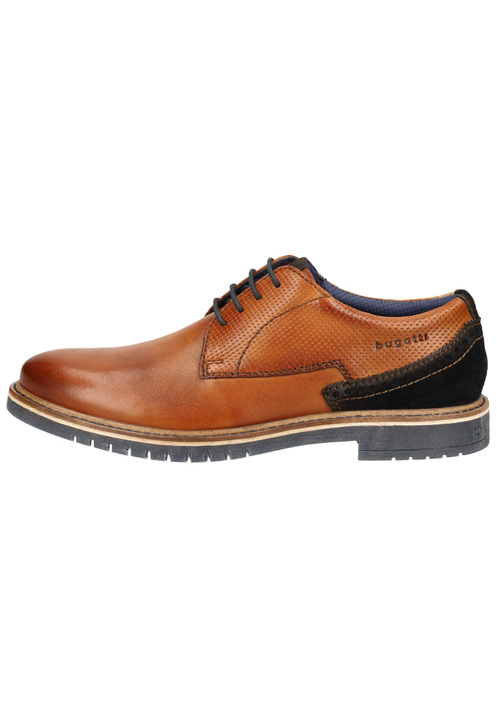 Bugatti Halbschuhe Glattleder Braun/Blau - surf4shoes