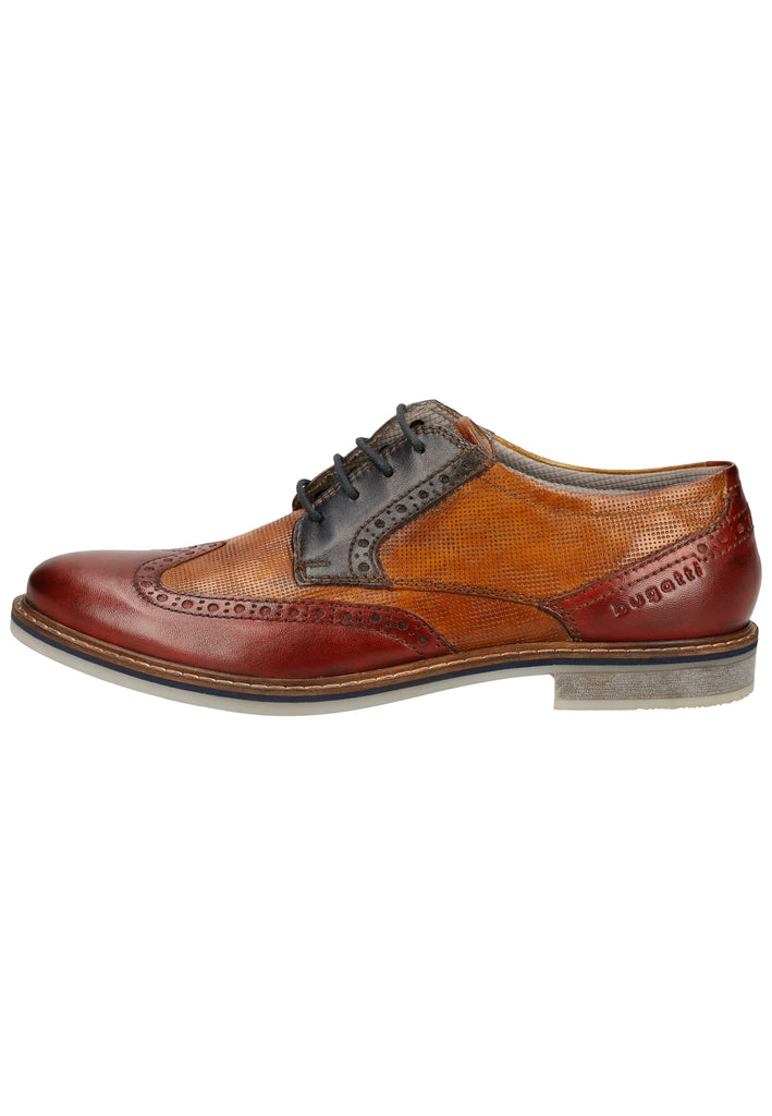 Bugatti Halbschuhe Glattleder Rot/Braun - surf4shoes