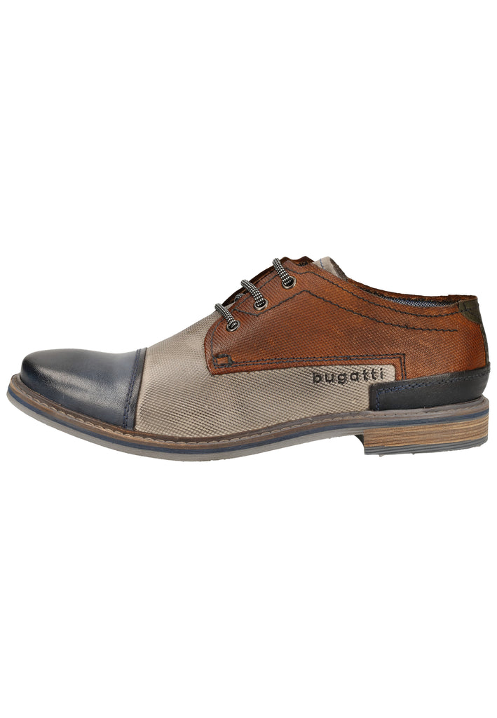 Bugatti Halbschuhe Glattleder Blau/Grau - surf4shoes