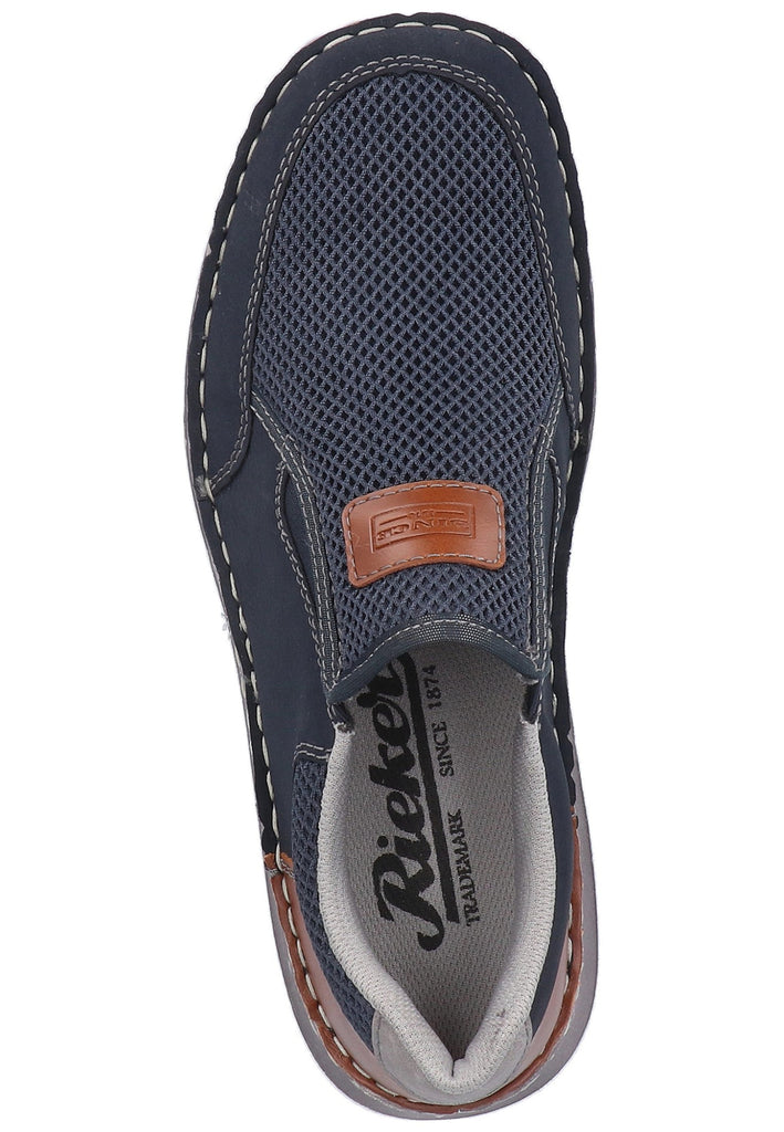 Rieker Slipper Lederimitat Pazifik - surf4shoes
