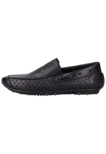 Rieker Slipper Glattleder Schwarz - surf4shoes