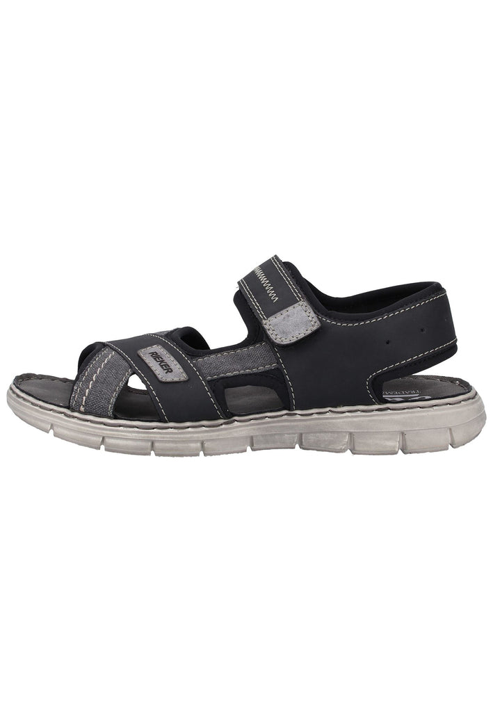 Rieker Sandalen Lederimitat Grau/Schwarz - surf4shoes