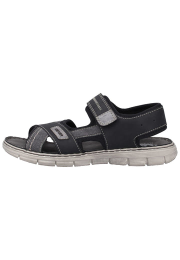 Rieker Sandalen Lederimitat Grau/Schwarz - surf4shoes
