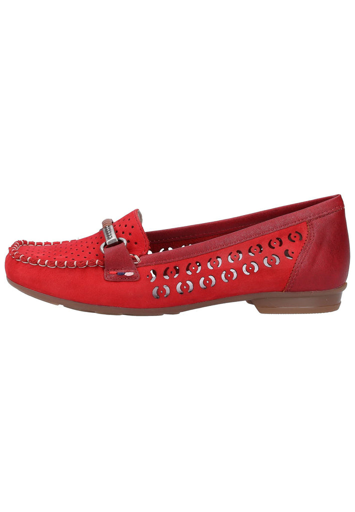 Rieker Slipper Glattleder Rot - surf4shoes