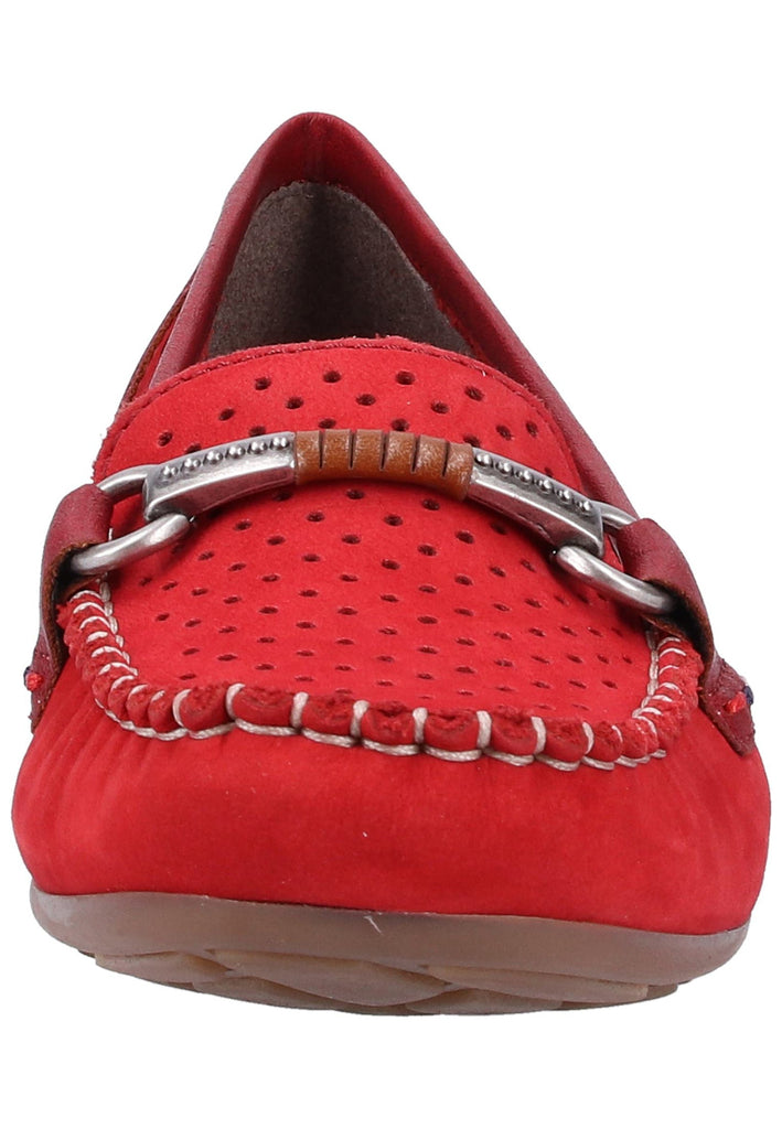 Rieker Slipper Glattleder Rot - surf4shoes