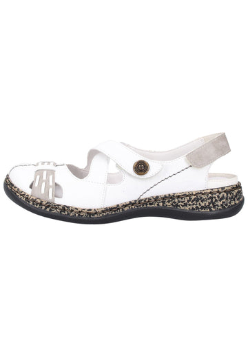 Rieker Sandalen Glattleder Weiß - surf4shoes
