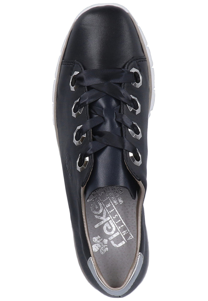 Rieker Halbschuhe Glattleder Navy - surf4shoes