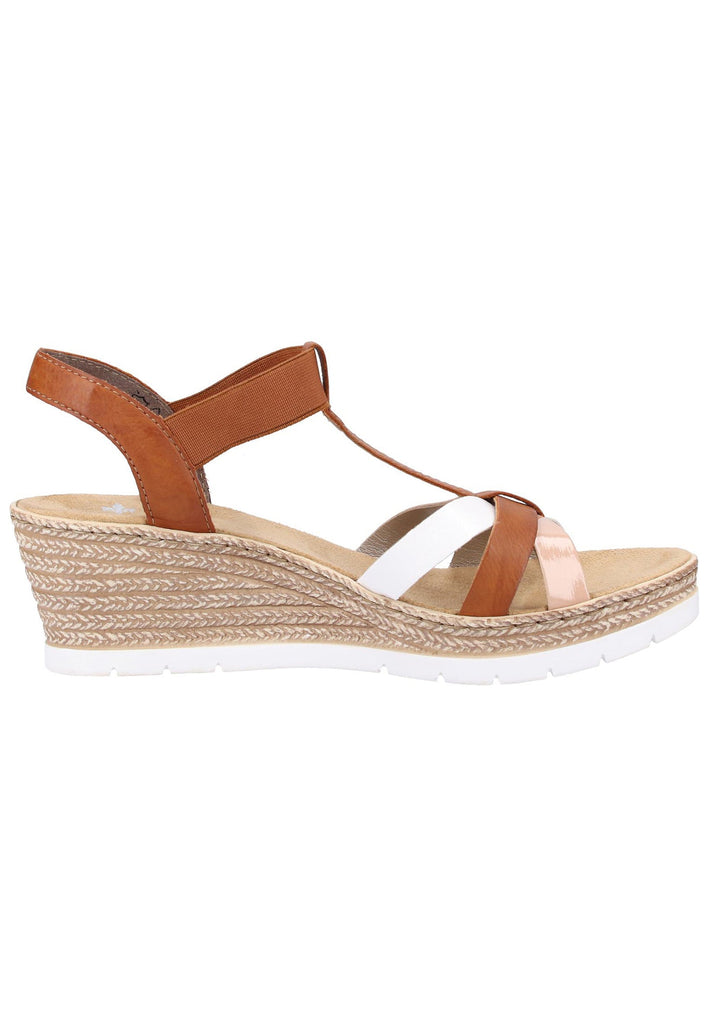 Rieker Sandalen Lederimitat Braun - surf4shoes