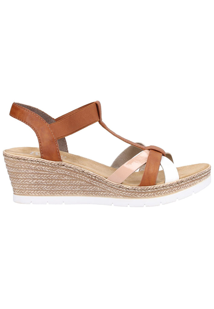 Rieker Sandalen Lederimitat Braun - surf4shoes