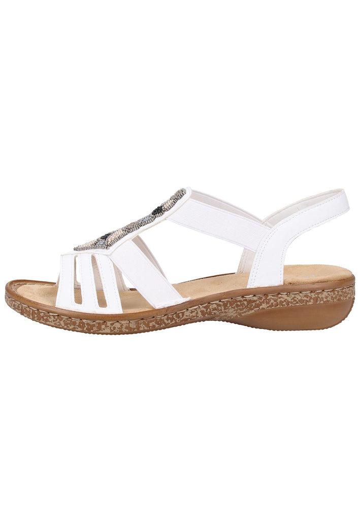 Rieker Sandalen Lederimitat Weiß - surf4shoes