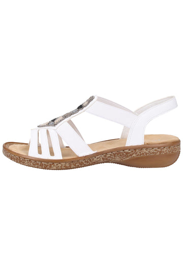 Rieker Sandalen Lederimitat Weiß - surf4shoes