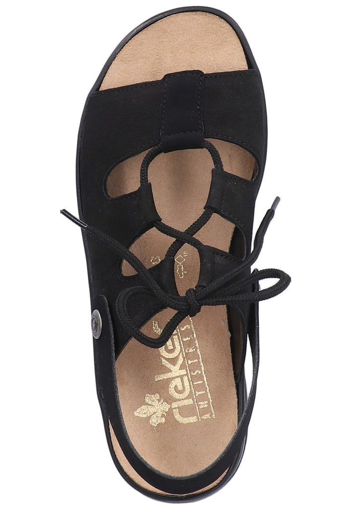Rieker Sandalen Leder Schwarz - surf4shoes
