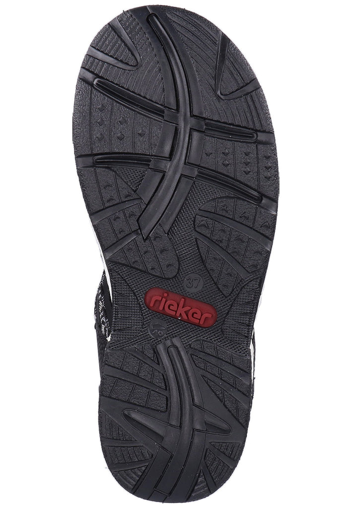Rieker Wanderschuhe Lederimitat Schwarz - surf4shoes