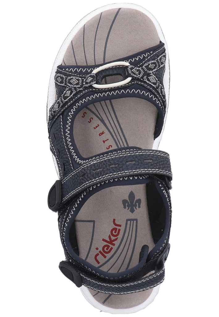 Rieker Wanderschuhe Lederimitat Blau/Schwarz - surf4shoes