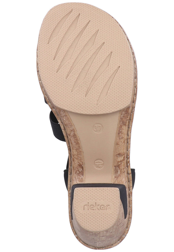 Rieker Sandalen Lederimitat Schwarz - surf4shoes