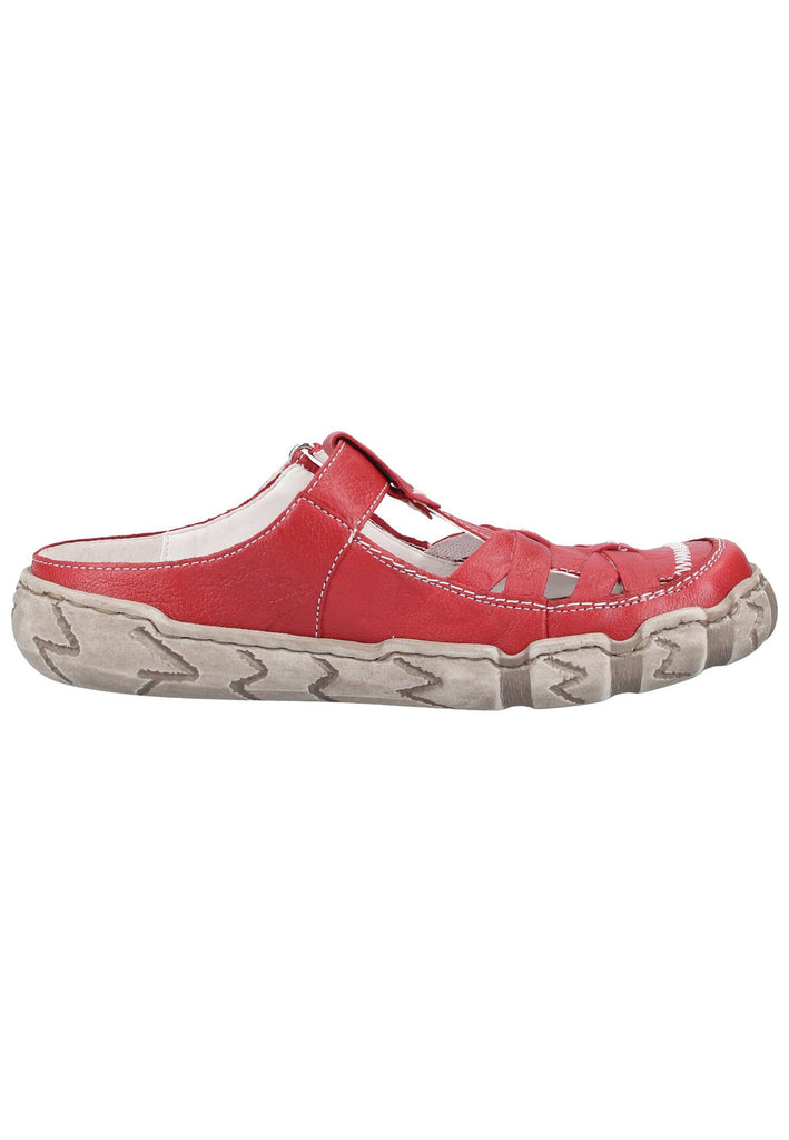 Rieker Pantoletten Glattleder Rot - surf4shoes