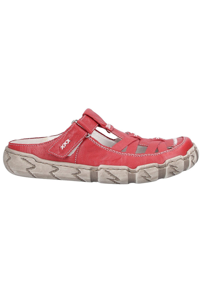 Rieker Pantoletten Glattleder Rot - surf4shoes