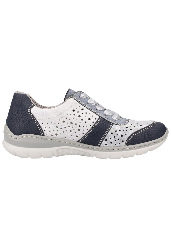Rieker Sneaker Lederimitat Blau/Silber - surf4shoes