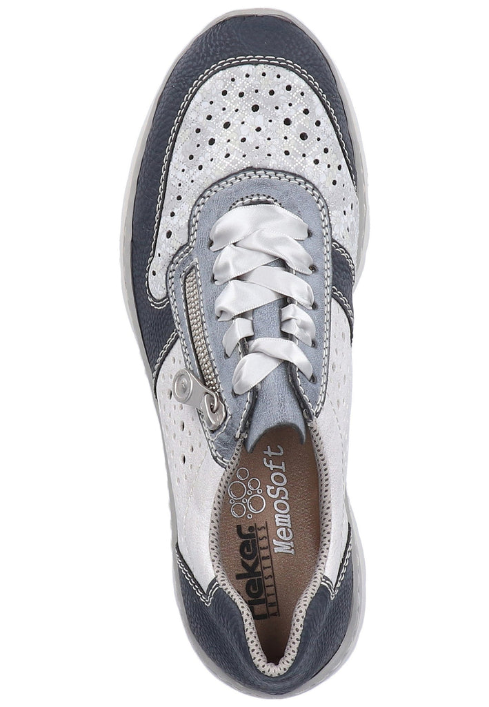 Rieker Sneaker Lederimitat Blau/Silber - surf4shoes