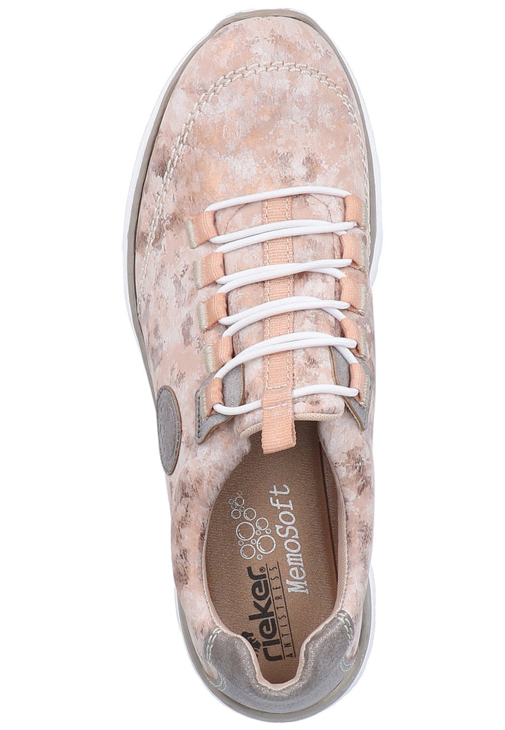 Rieker Halbschuhe Lederimitat Rosa/Grau - surf4shoes