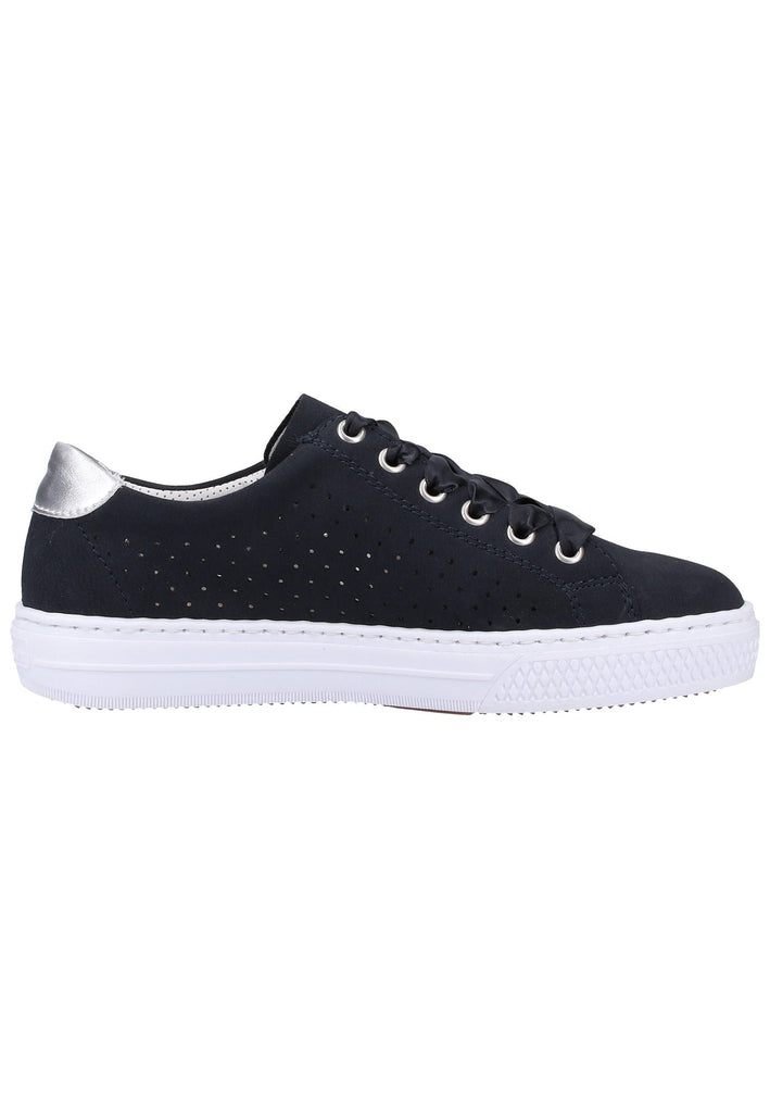 Rieker Sneaker Lederimitat Blau/Silber - surf4shoes