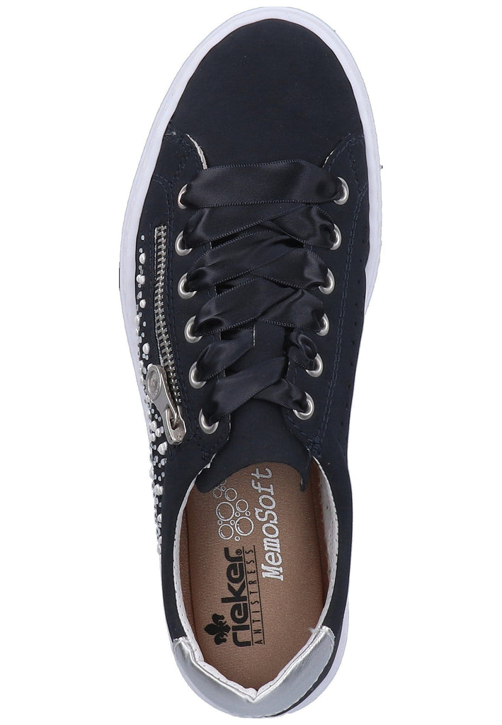 Rieker Sneaker Lederimitat Blau/Silber - surf4shoes