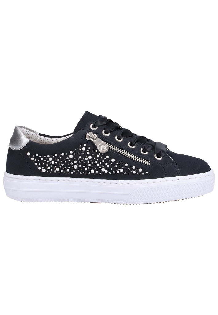 Rieker Sneaker Lederimitat Blau/Silber - surf4shoes
