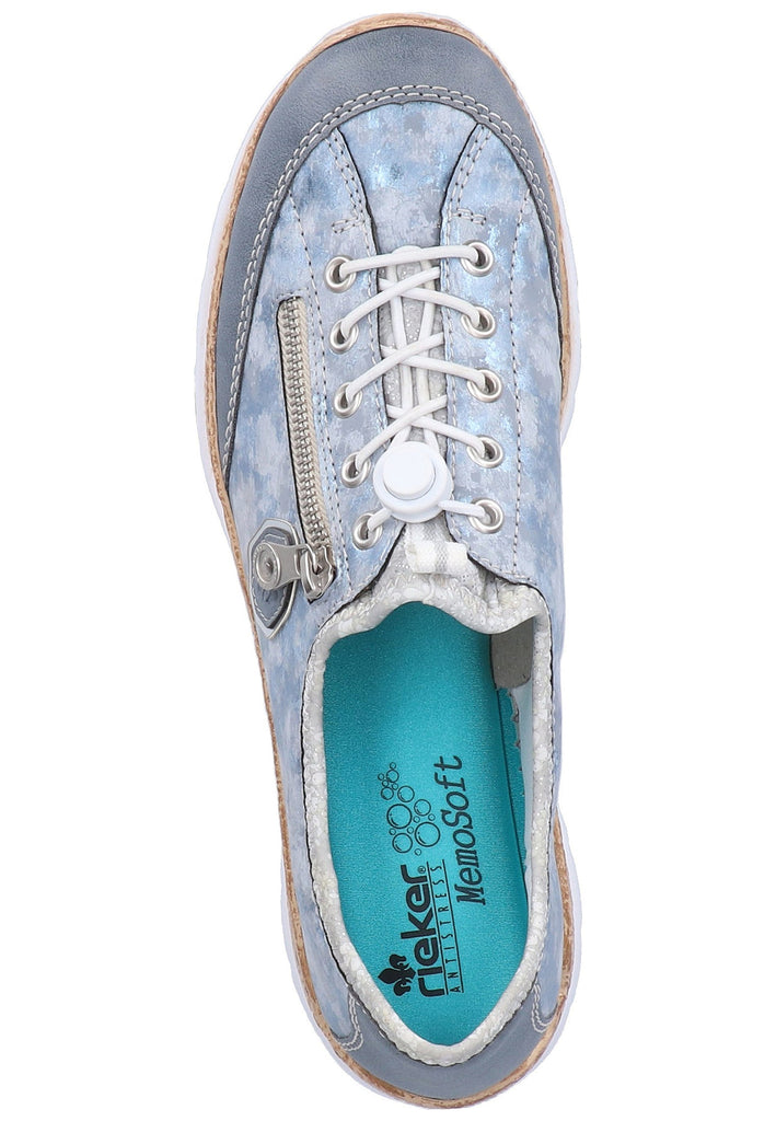 Rieker Sneaker Lederimitat Hellblau - surf4shoes