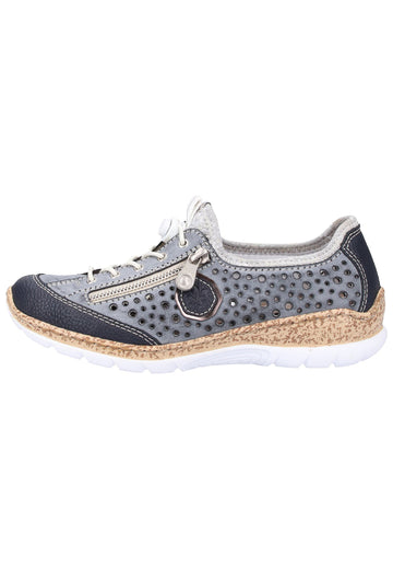 Rieker Sneaker Lederimitat Pazifik - surf4shoes