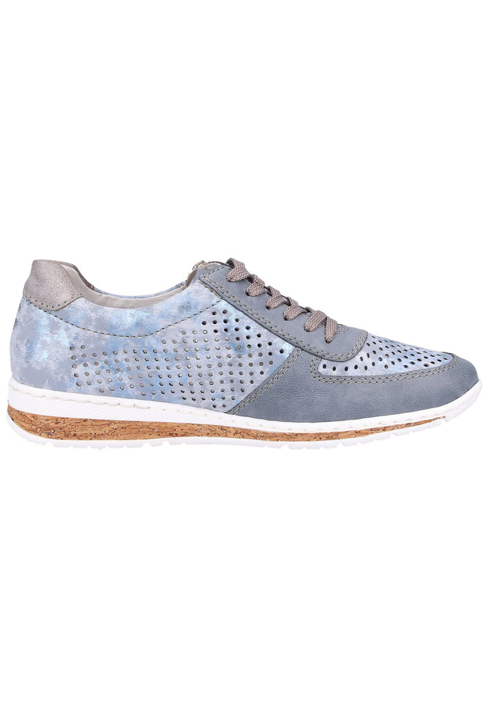 Rieker Sneaker Lederimitat Hellblau - surf4shoes