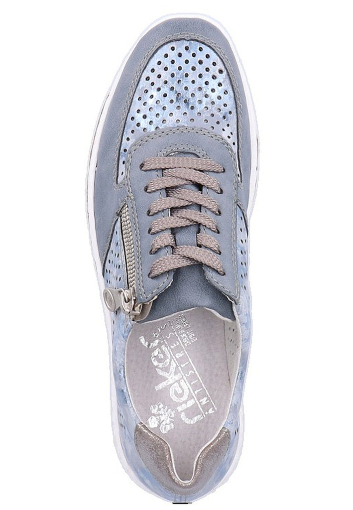 Rieker Sneaker Lederimitat Hellblau - surf4shoes