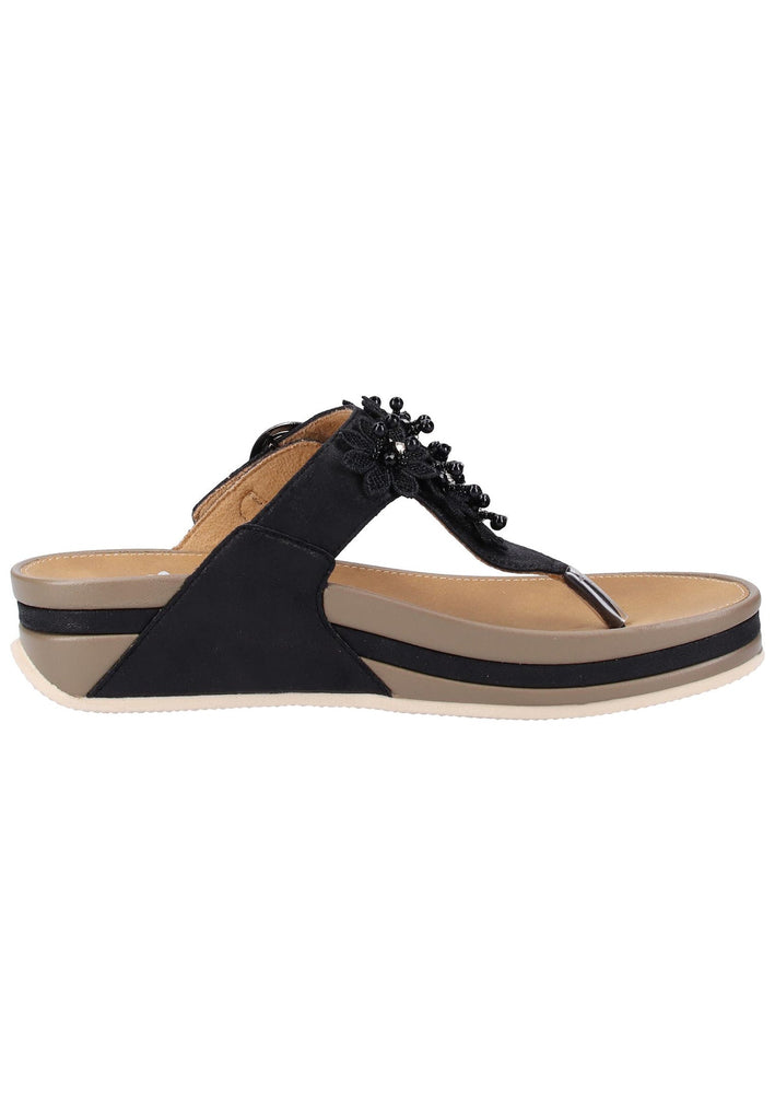 Rieker Zehensteg Textil Schwarz - surf4shoes