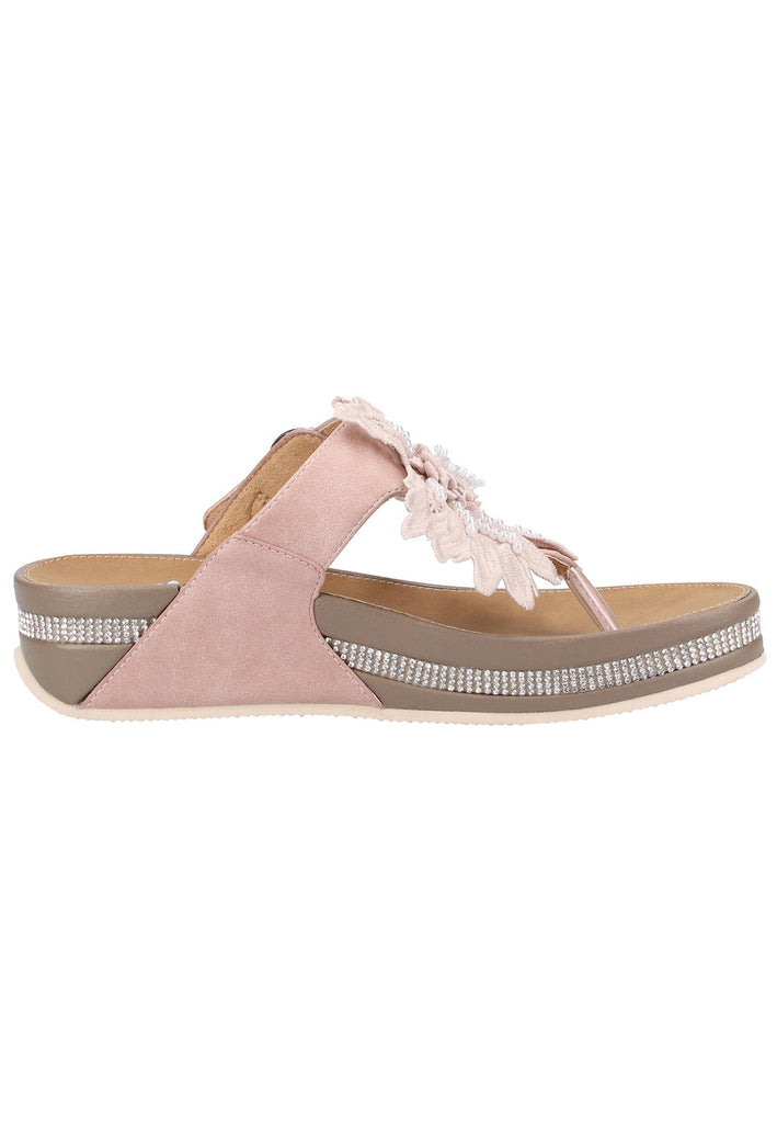 Rieker Zehensteg Lederimitat Rosa - surf4shoes