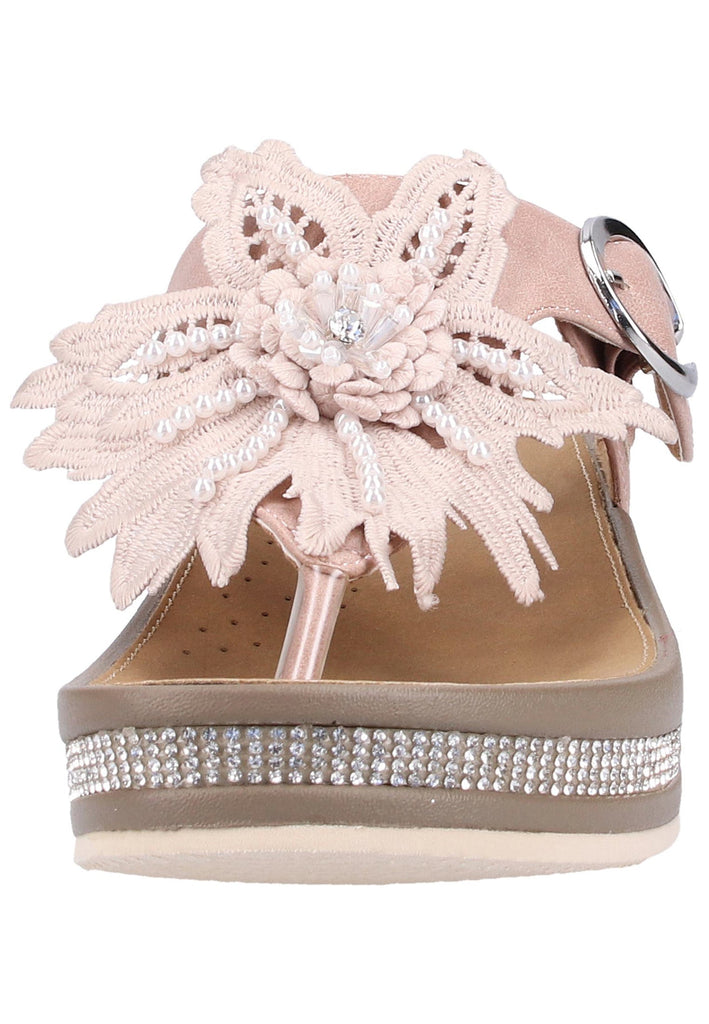 Rieker Zehensteg Lederimitat Rosa - surf4shoes