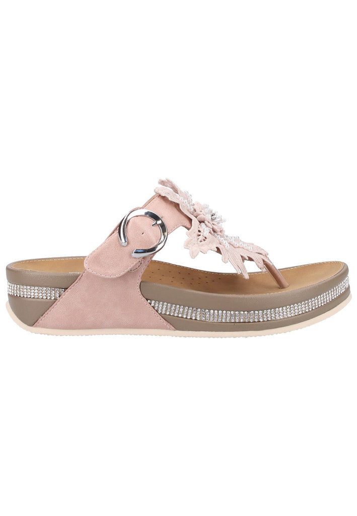 Rieker Zehensteg Lederimitat Rosa - surf4shoes