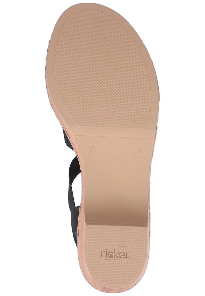 Rieker Sandalen Lederimitat Schwarz - surf4shoes