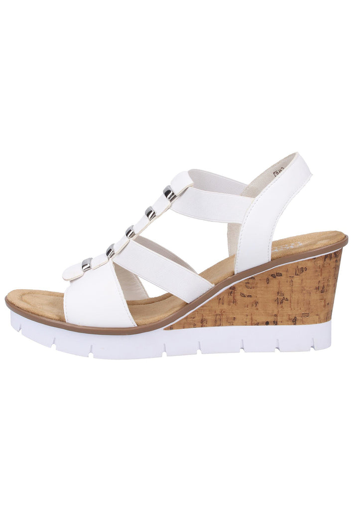 Rieker Sandalen Lederimitat Weiß - surf4shoes