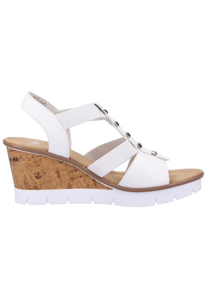Rieker Sandalen Lederimitat Weiß - surf4shoes