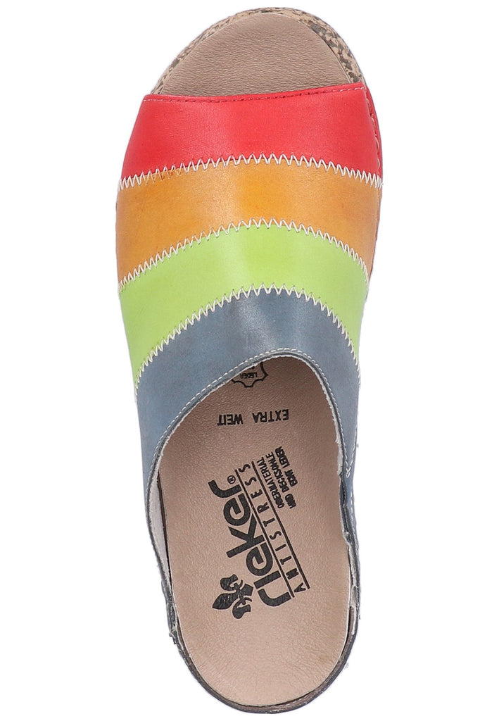 Rieker Pantoletten Glattleder Multicolor - surf4shoes