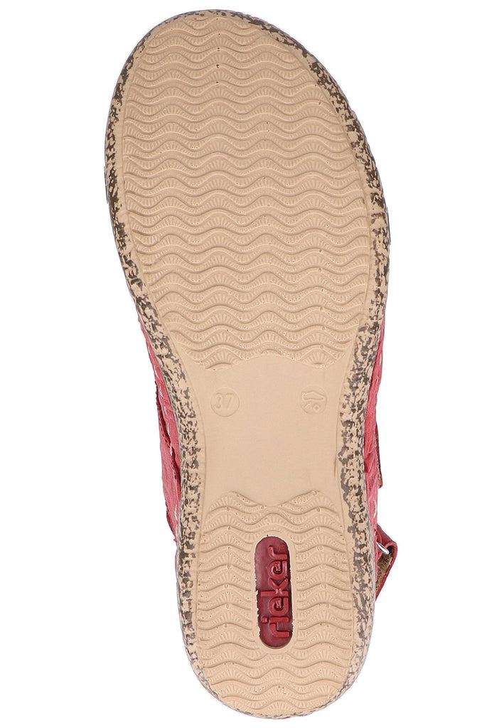 Rieker Sandalen Glattleder Rot - surf4shoes