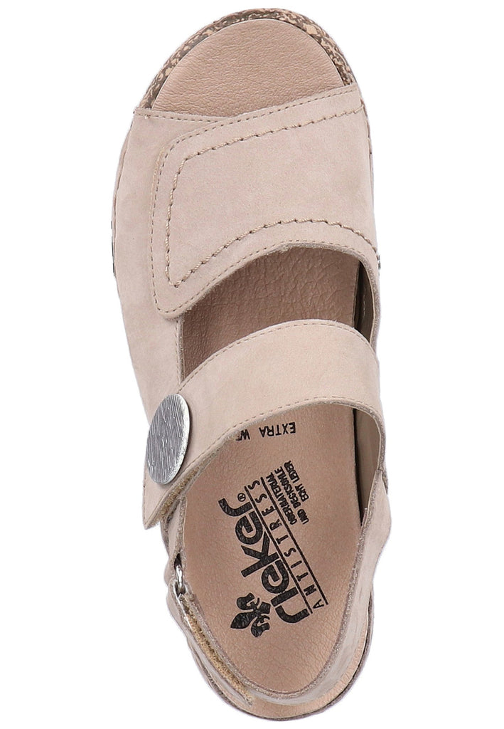 Rieker Sandalen Nubukleder Grau - surf4shoes