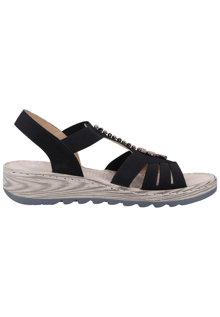 Rieker Sandalen Lederimitat Schwarz - surf4shoes