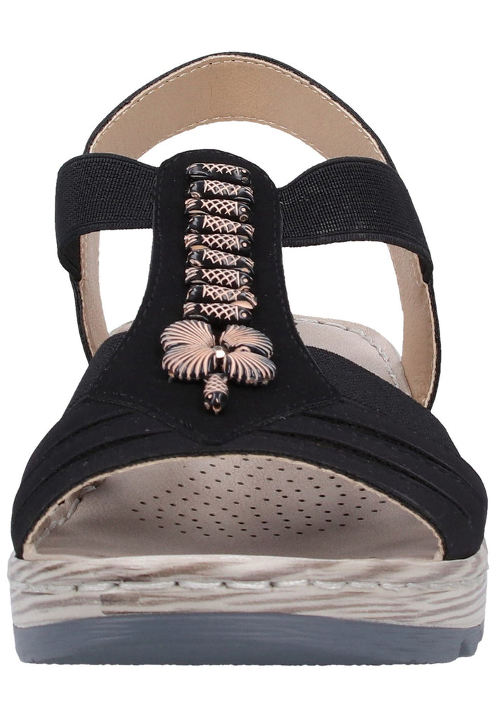 Rieker Sandalen Lederimitat Schwarz - surf4shoes