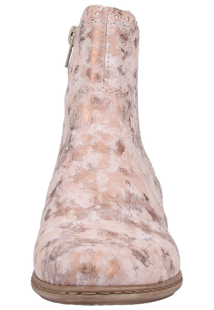 Rieker Stiefelette Lederimitat Rosa - surf4shoes