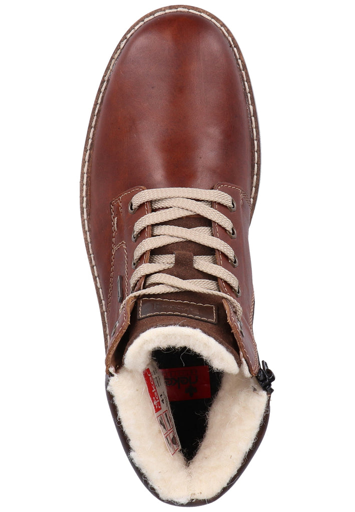 Rieker Stiefelette Glattleder Braun/Blau Warmfutter - surf4shoes