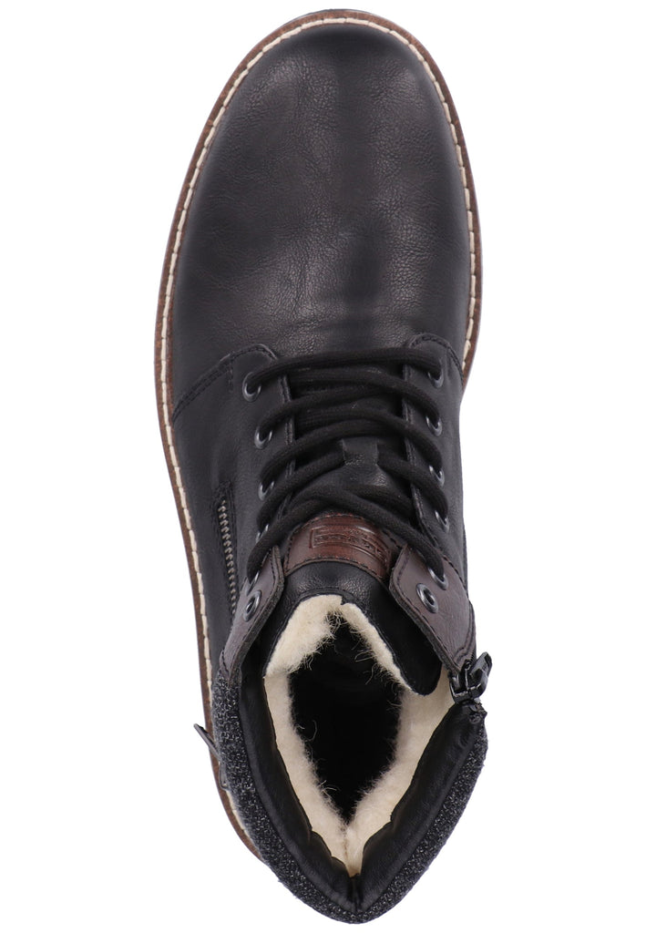 Rieker Stiefelette Lederimitat Schwarz Warmfutter - surf4shoes
