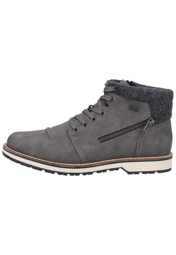 Rieker Stiefelette Lederimitat Anthrazit Warmfutter - surf4shoes